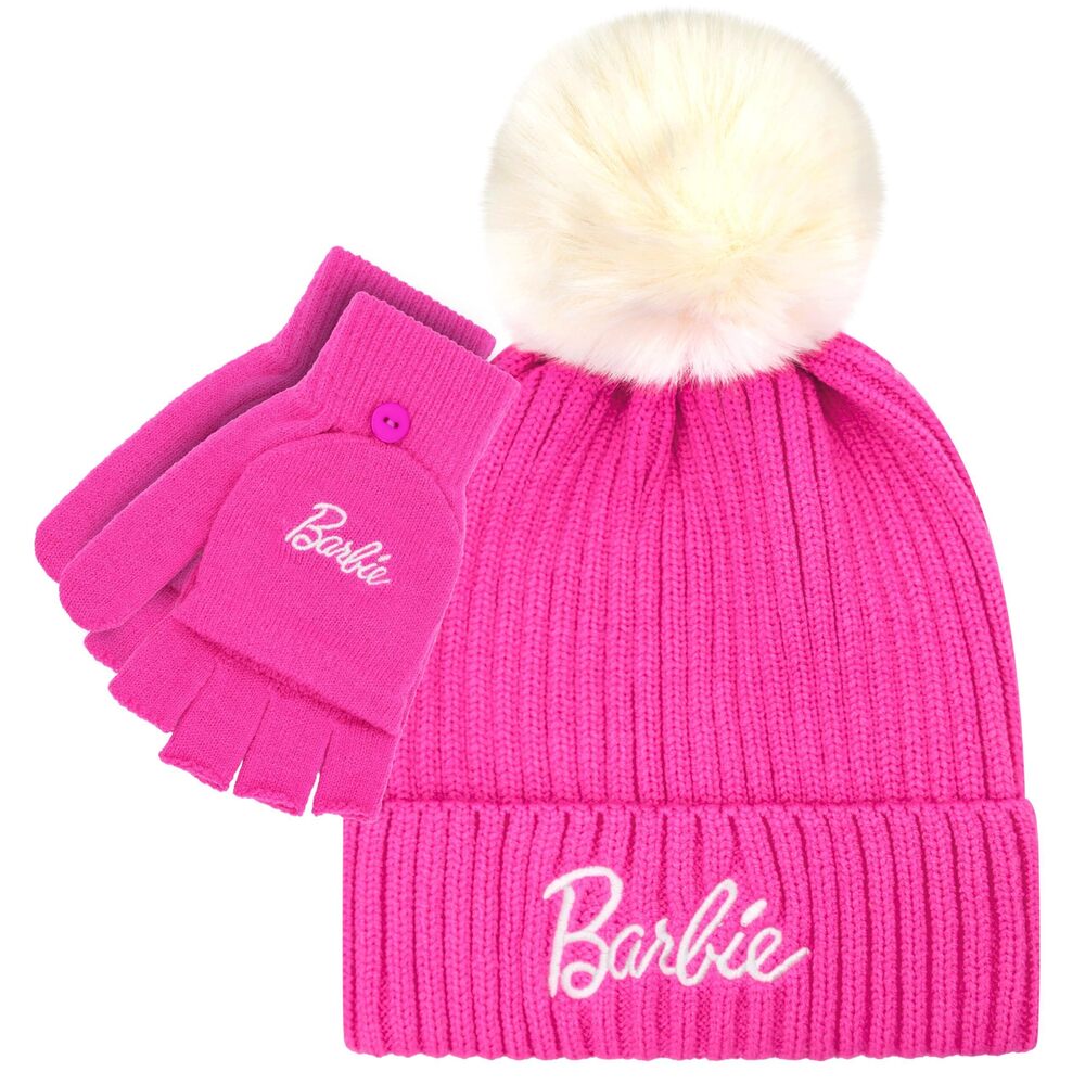 4660 Winter Hat – Winter Beanie Hats with Gloves, Warm Beanie Hats, Pink
